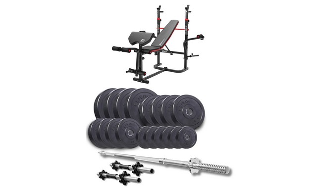 Набор Elitum Titan 89 кг + скамья Hop-sport 1065HB PRO - фото 1