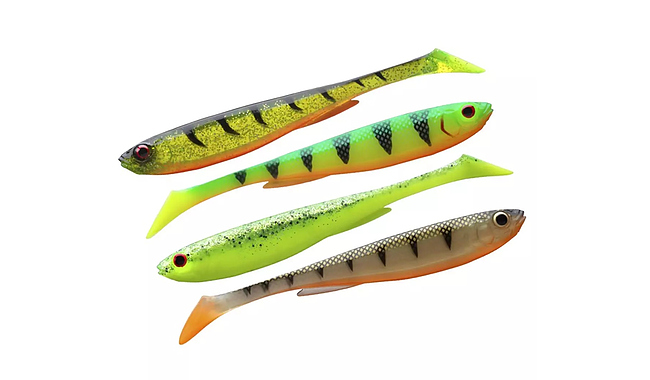 Виброхвост Daiwa Prorex Slim Shady Flash Set 135 мм 4 шт - фото 1