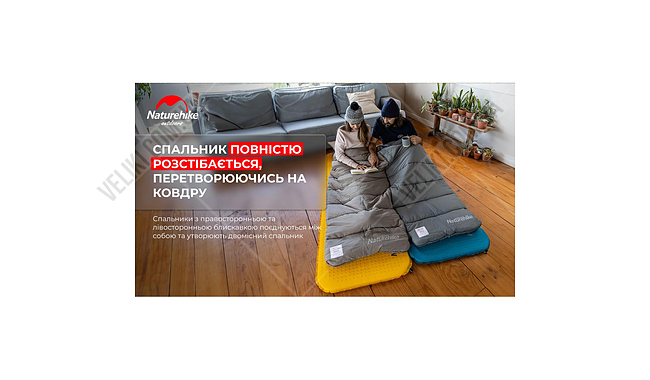 Спальный мешок Naturehike M400 NH20MSD02 220 cм L - дополнительное фото 3
