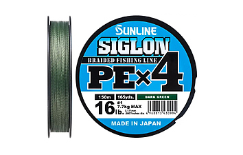 Шнур Sunline Siglon PE х4 300m (темн-зел.) #3.0/0.296 mm 50lb/22.0 kg