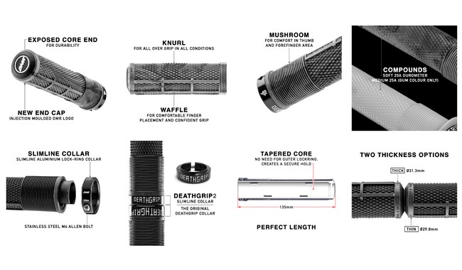 Грипси DMR DeathGrip2 Flangeless Thick - дополнительное фото 10