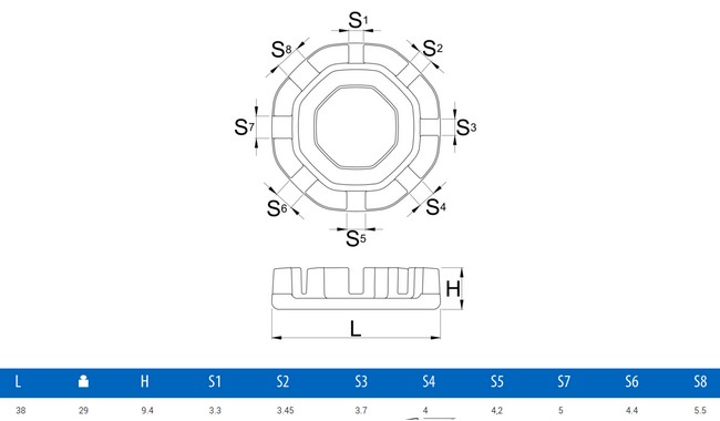 Ключ для спиц Unior 3.30-5.50 мм - дополнительное фото 1