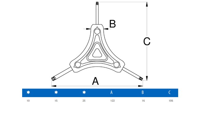 Ключ Unior Torx T10/T15/T25 - дополнительное фото 2