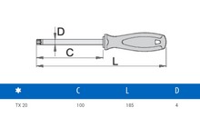 Ключ Unior Torx TBI T20 - дополнительное фото 1