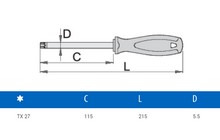 Ключ Unior Torx TBI T27 - дополнительное фото 1