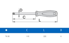 Ключ Unior Torx TBI T30 - дополнительное фото 1