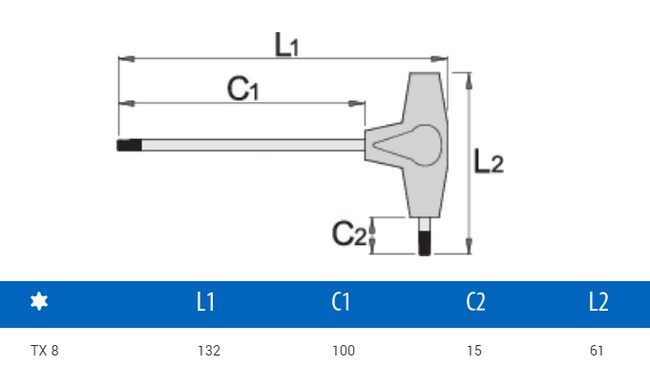 Ключ Unior Torx TX T8 - дополнительное фото 1