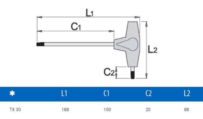 Ключ Unior Torx TX T30 - дополнительное фото 1