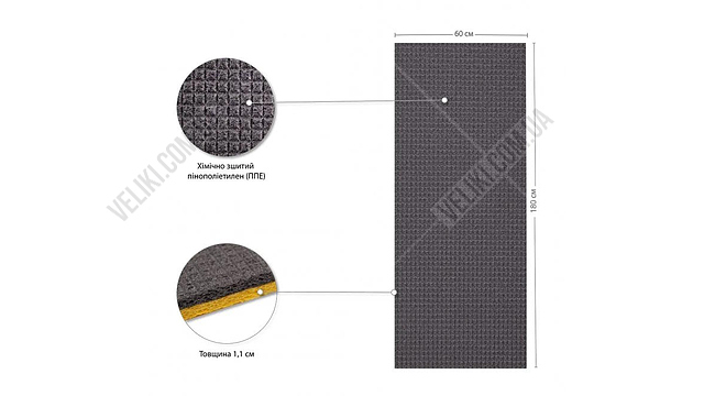Коврик для фитнеса и йоги IVN IV-9500 11 мм - дополнительное фото 4