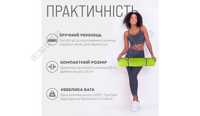Коврик для фитнеса и йоги EasyFit TPE+TC 1924s 6 мм - дополнительное фото 15