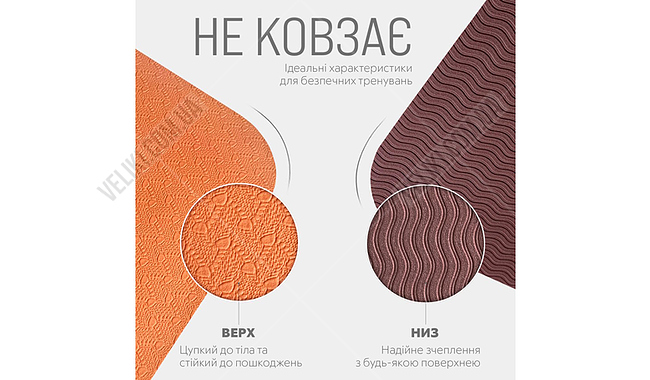 Коврик для фитнеса и йоги EasyFit TPE+TC 1924s 6 мм - дополнительное фото 24