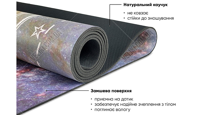 Килимок для йоги EasyFit Light VioletMoon 3 мм - дополнительное фото 2