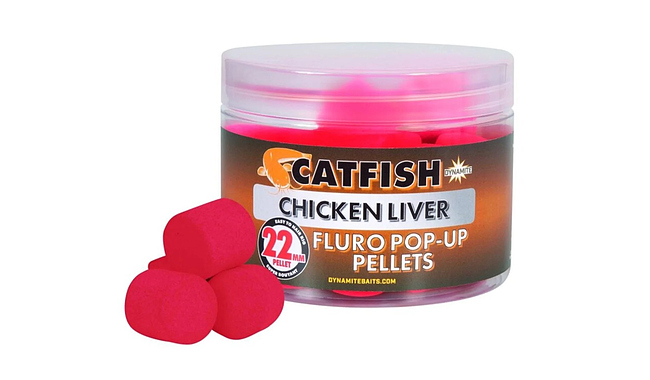 Пеллетс Dynamite Baits Catfish Fluro Pop-Up Pellets 22 мм - фото 1