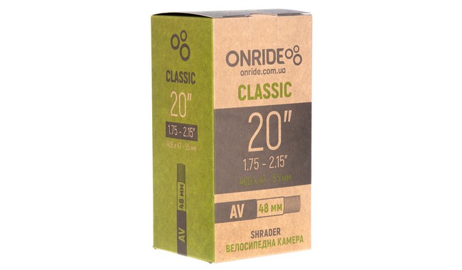 Камера 20" ONRIDE Classic 20x1.75-2.15" Schrader 48 мм Box - фото 1
