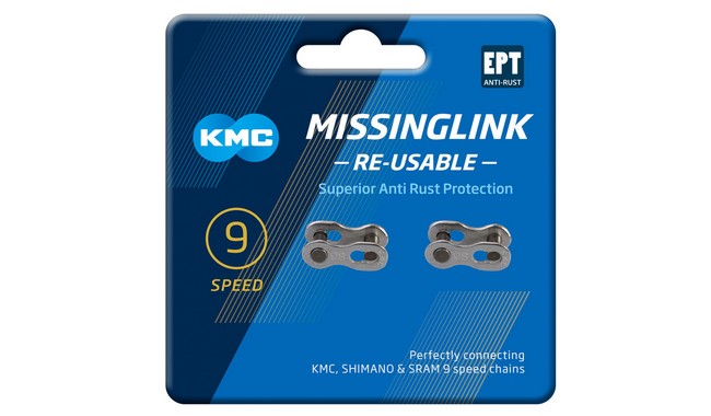 Замки цепи KMC CL566R EPT 9 speed (2 шт.) - дополнительное фото 1