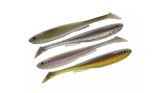 Виброхвост Daiwa Prorex Real Slim Shady Nature Set 105 мм 4 шт - фото 1