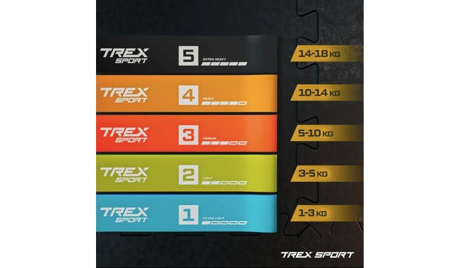 Набор лент сопротивления Trex Sport TX-065RBV 1-18 кг - дополнительное фото 1