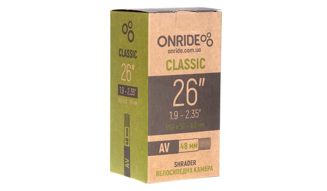 Камера 26" ONRIDE Classic 26x1.9-2.35" Schrader 48 мм Box - фото 1