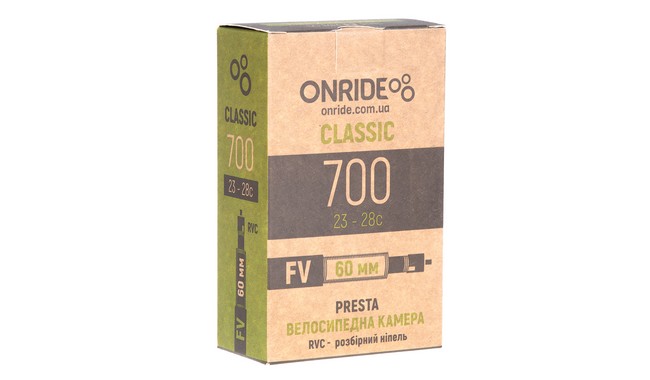 Камера 28" ONRIDE Classic 700x23-28c Presta 60 мм Box - фото 1
