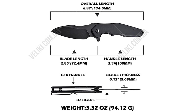 Нож Hightron Mini Ventura HK05BS - дополнительное фото 6