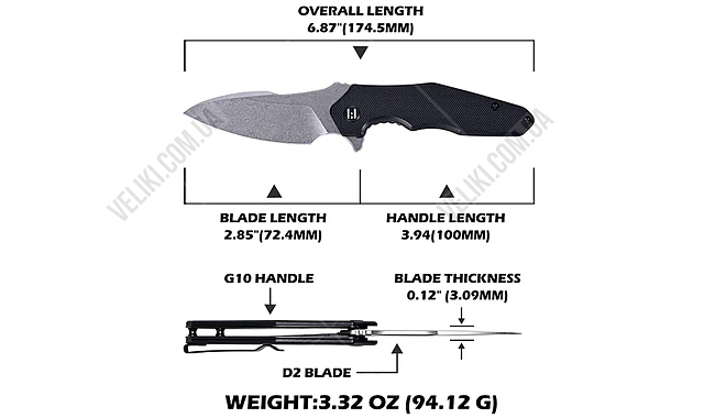 Нож Hightron Mini Ventura HK05S - дополнительное фото 6