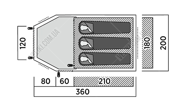 Намет Easy Camp Lomsdal 3 - дополнительное фото 6