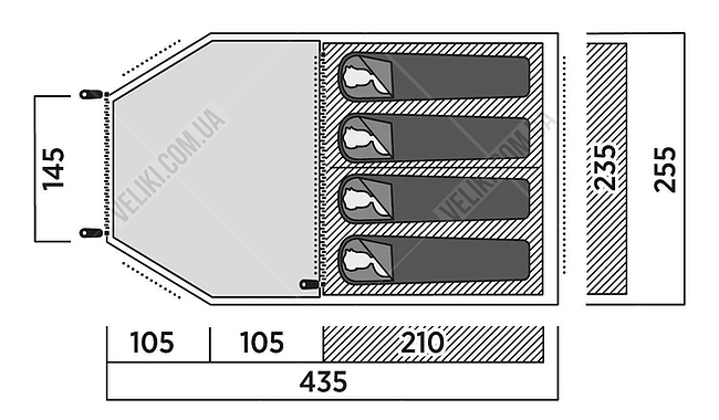 Палатка Easy Camp Hidra 4 - дополнительное фото 6