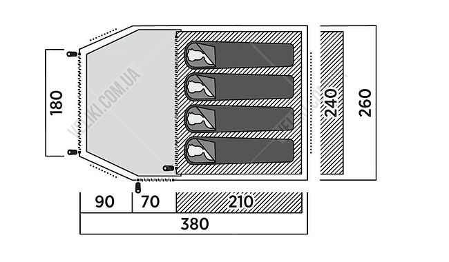 Палатка Easy Camp Lomsdal 4 - дополнительное фото 6