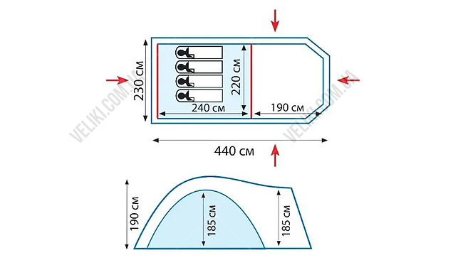 Намет Tramp Anaconda 4 V2 - дополнительное фото 6