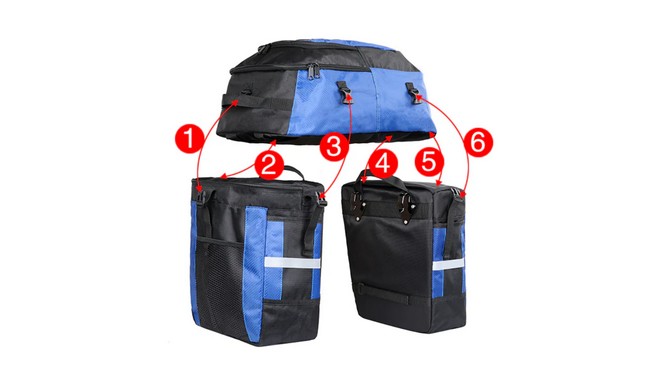 Велобаул Rhinowalk Transformer 3-in-1 70 л - дополнительное фото 3