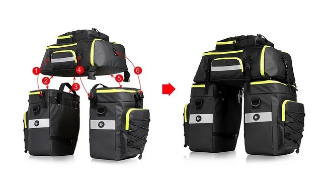 Велобаул Rhinowalk Transformer 3-in-1 75 л - дополнительное фото 3