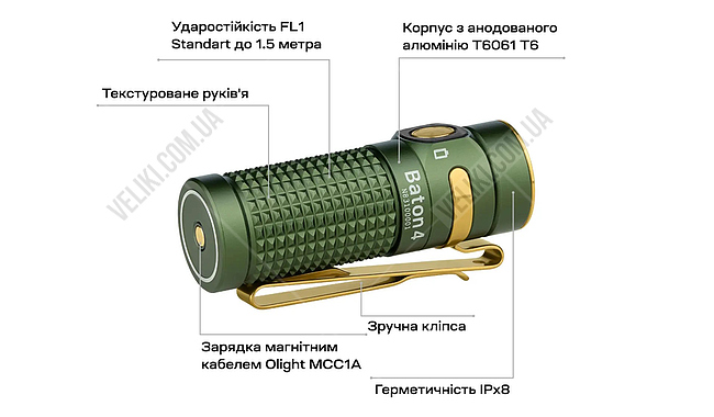 Фонарь Olight Baton 4 - дополнительное фото 8