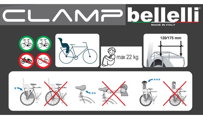 Дитяче велокрісло Bellelli Pepe Clamp - дополнительное фото 20