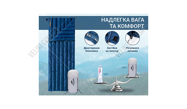 Спальный мешок Naturehike CWM295 190 см R - дополнительное фото 6
