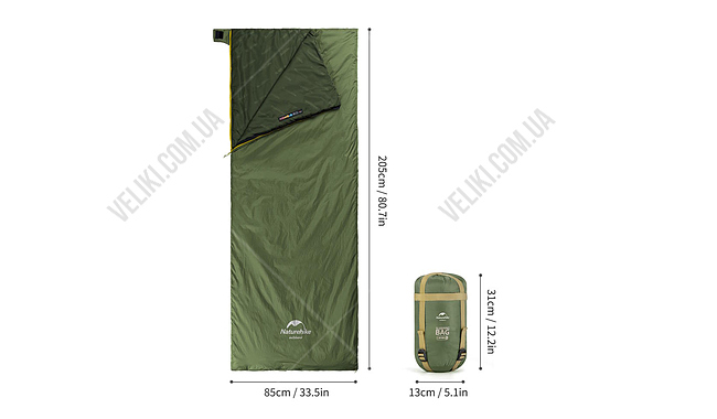 Спальный мешок Naturehike LW180 Mini 205 см R - дополнительное фото 1