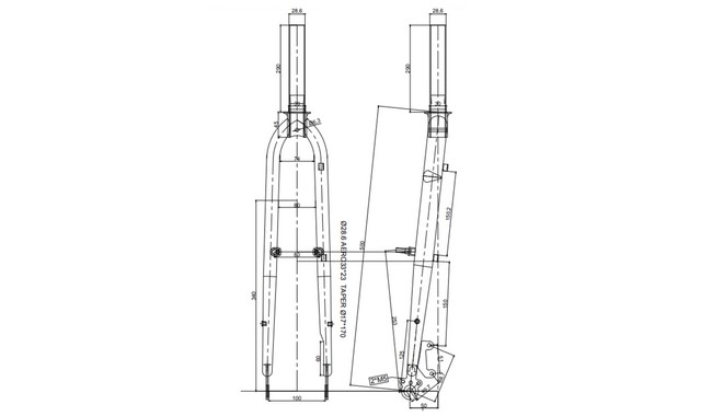 Вилка FSD Straight Long 26" ST 1-1/8" - дополнительное фото 1