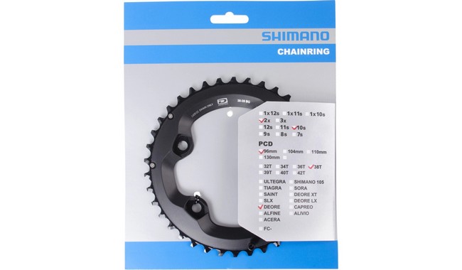 Звезда шатуна Shimano Deore FC-M6000-2 38T - дополнительное фото 1