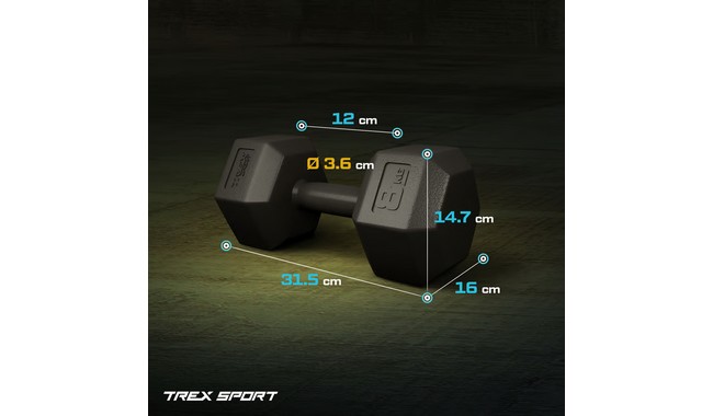 Гантелі Trex Sport TX-008CD 2x8 кг - дополнительное фото 4