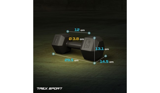 Гантелі Trex Sport TX-005CD 2x5 кг - дополнительное фото 4