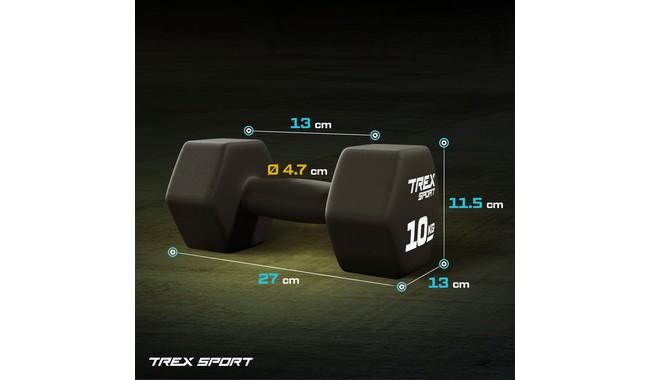 Гантелі Trex Sport TX-010VD 2x10 кг - дополнительное фото 2