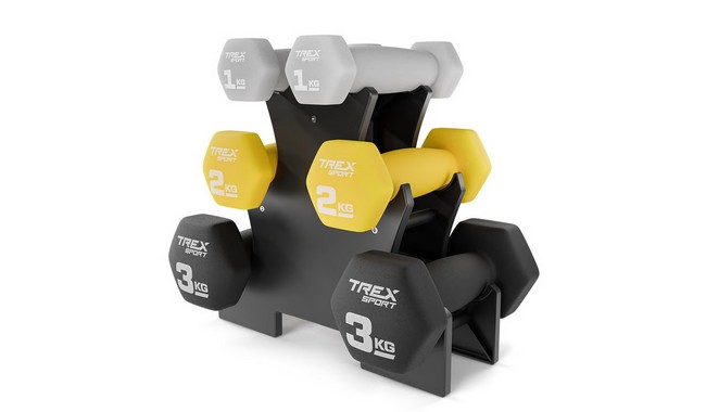 Набор гантелей Trex Sport TX-V120VS с подставкой 12 кг - фото 1