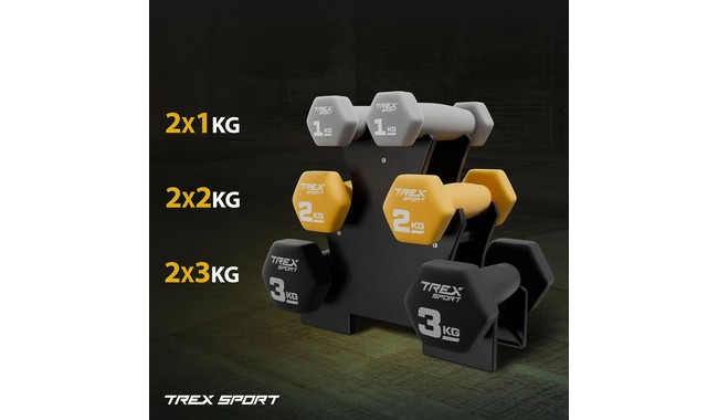 Набор гантелей Trex Sport TX-V120VS с подставкой 12 кг - дополнительное фото 1